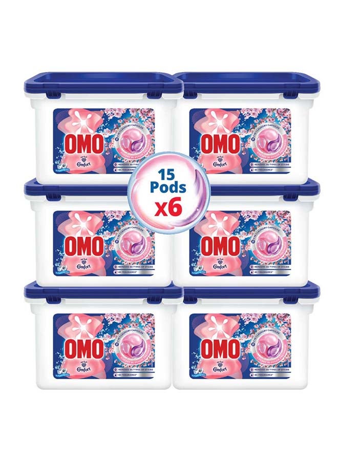 Omo Comfort 3in1 Laundry Capsules, Cherry Blossom Freshness, 90 Capsules - Image 1
